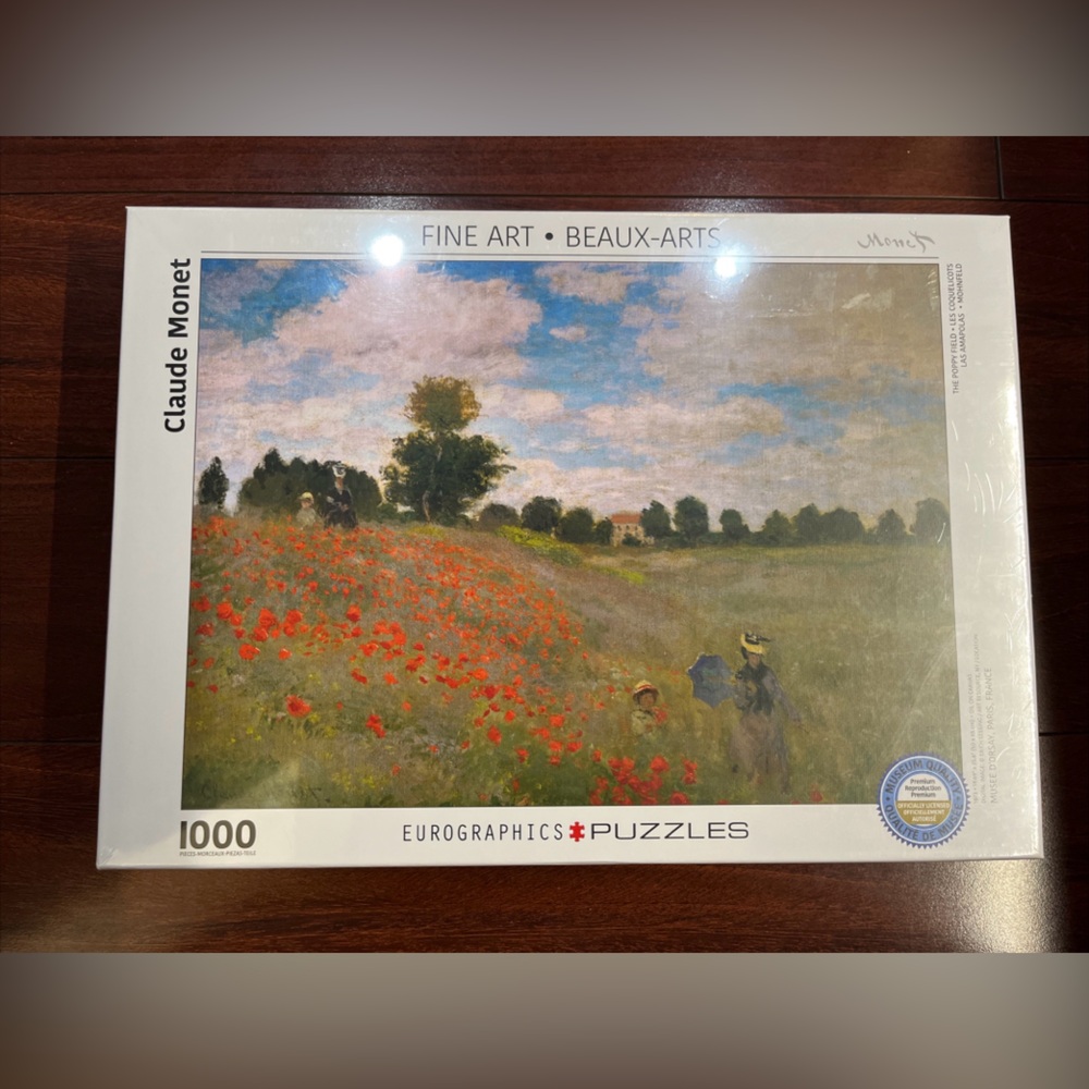 1000 Piece Claude Monet “The Poppy Field" Eurographics Puzzle New FACTORY SEALED